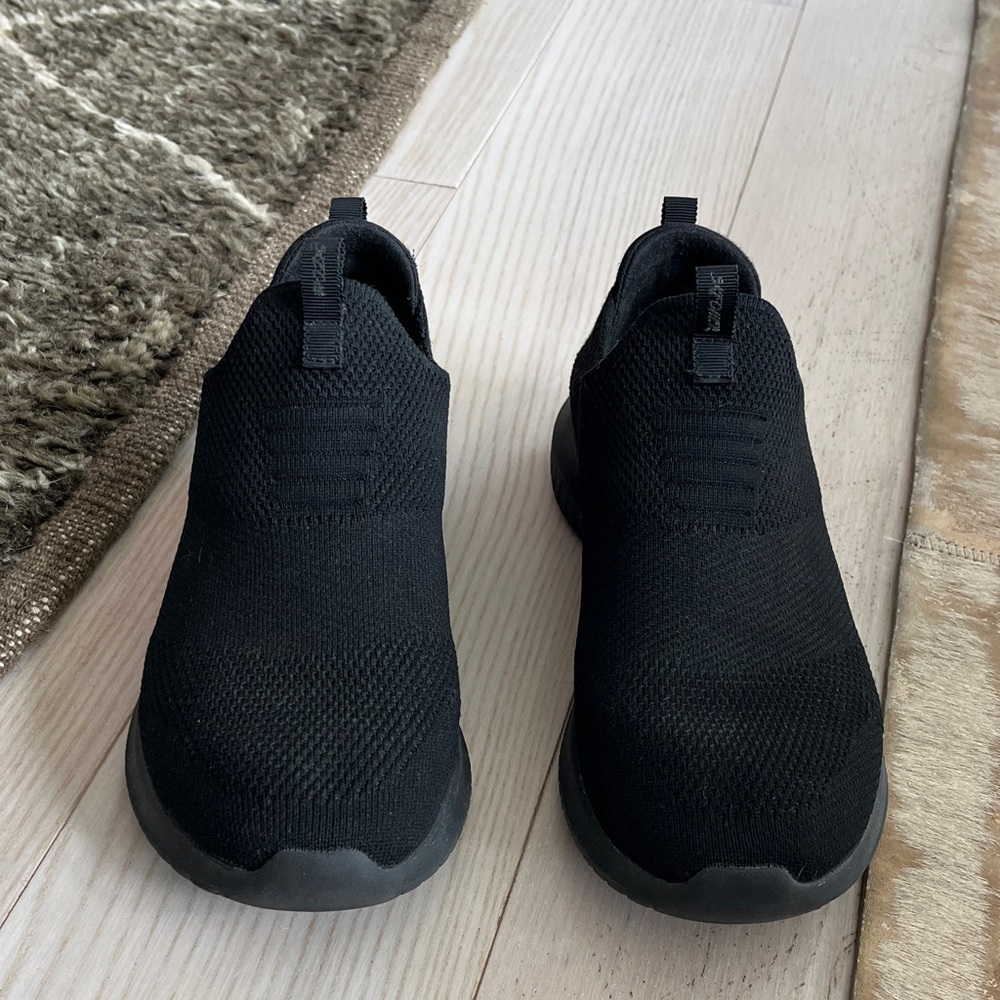 Skechers Black Slip-On Athletic Shoes